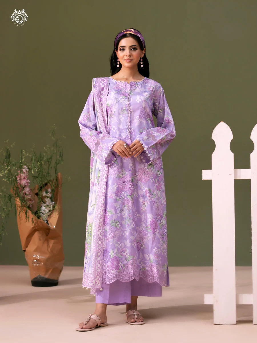 Bloom By Gull Jee Embroidered Digital Printed Lawn Unstitched 3Pcs