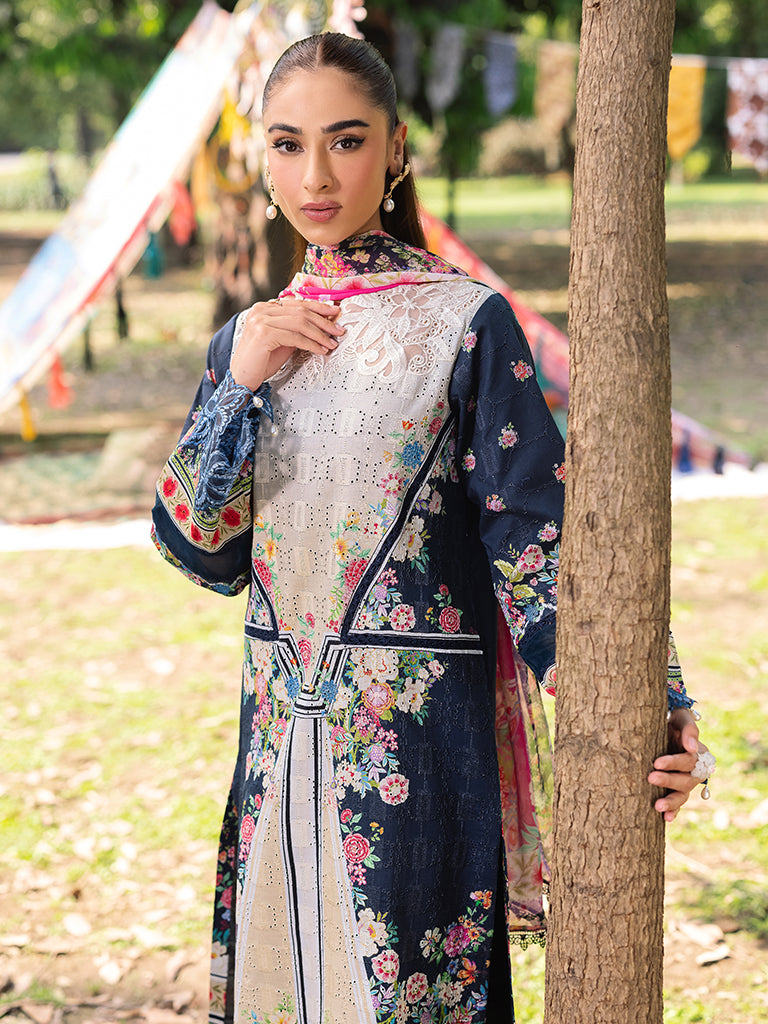 RAJBARI Printkari Sehiffli Exclusive Embroidered Unstitched 3pcs