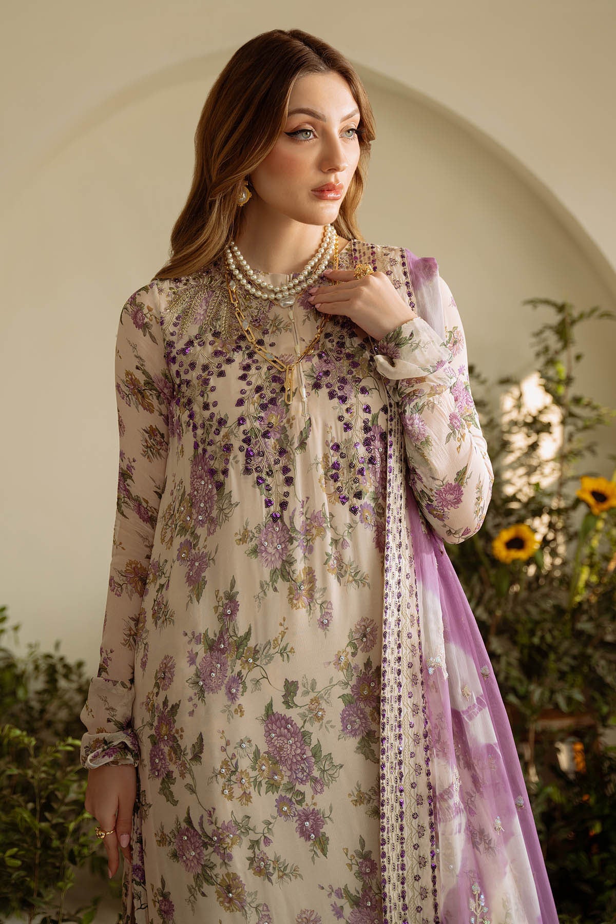 Amaya By Nureh Embroidered Luxury Chiffon Unstitched 3pcs