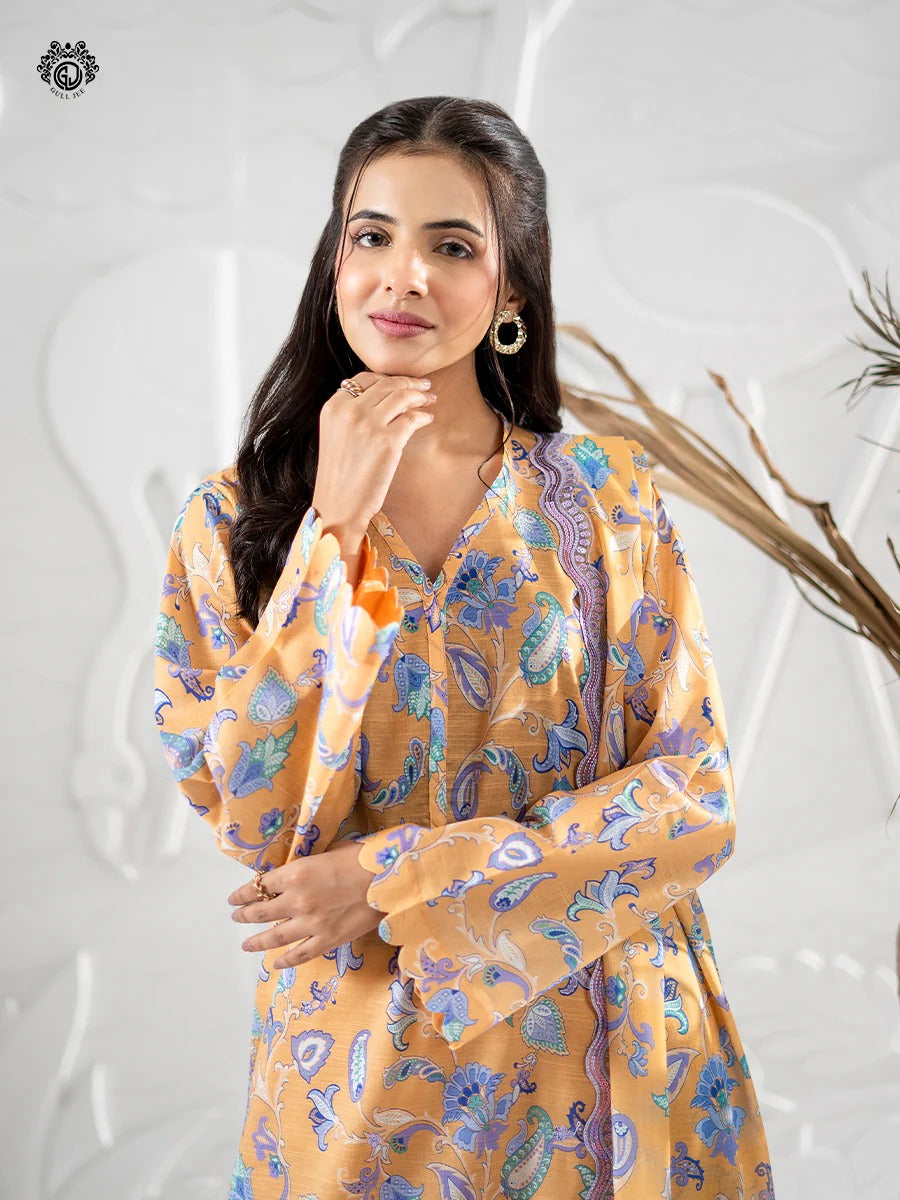 Ruhay Sukhan By Gull Jee Embroidered Digital Printed Lawn Unstitched 3 Piece