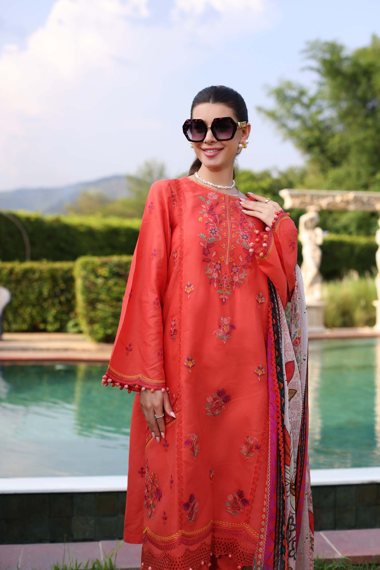 Noor By Saadia Asad Eid Luxe Printkari Embroidered Lawn Unstitched 3pcs