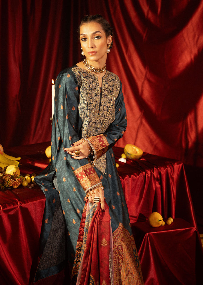 Roohi Silk Embroidered Unstitched 3pcs