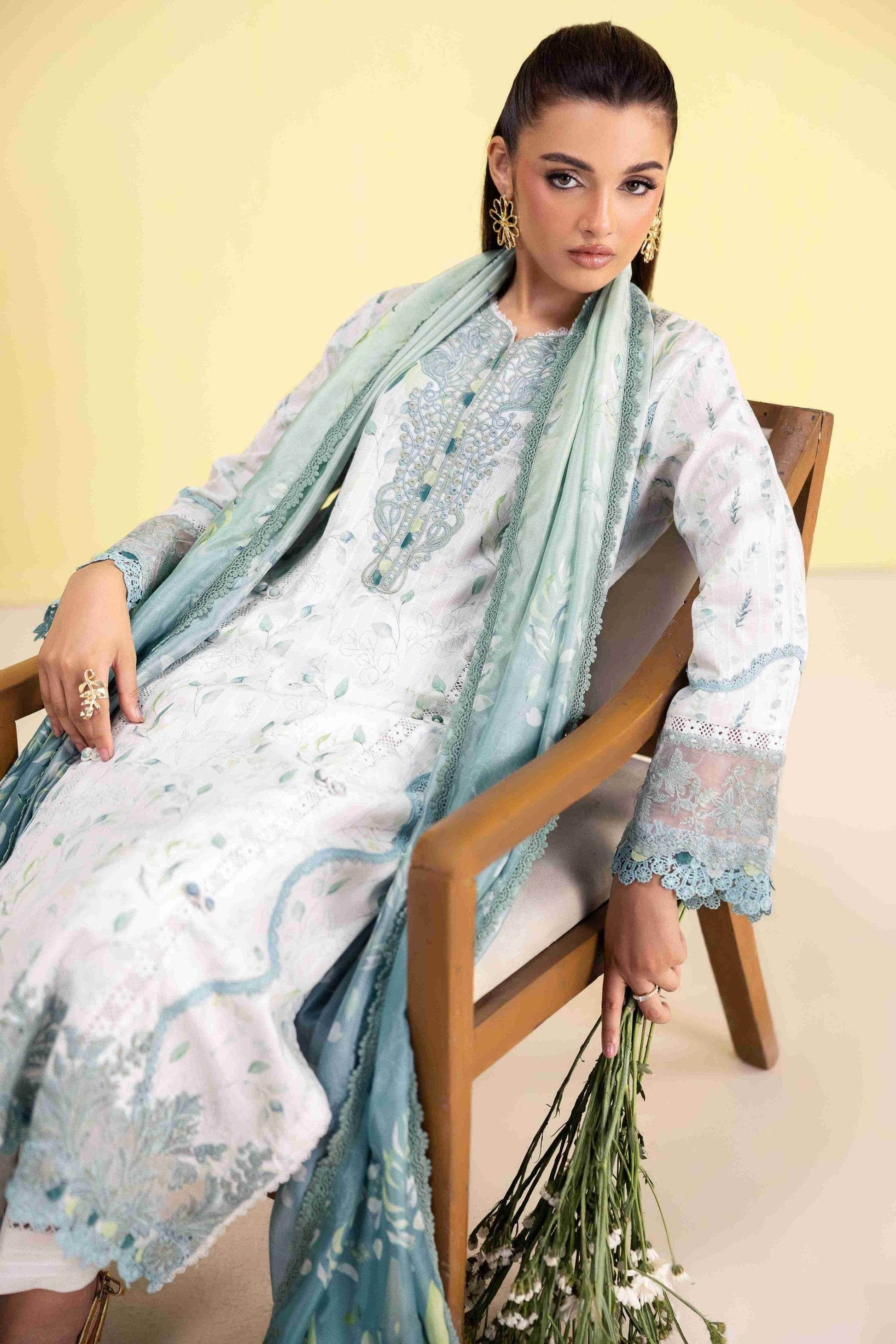 Aabyaan Eid Pret'25 Embroidered Stitched 3pcs - Jotey