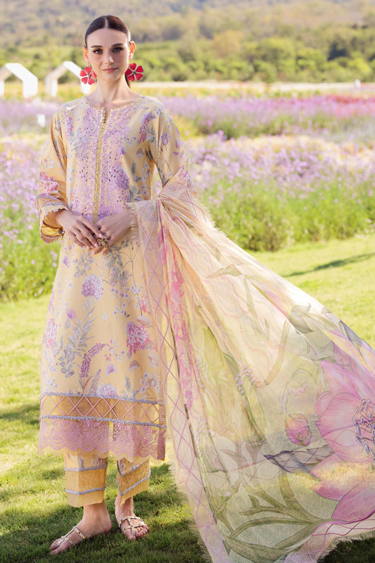 Jade Flora Embroidered Printed Lawn Unstitched 3pcs - Jotey