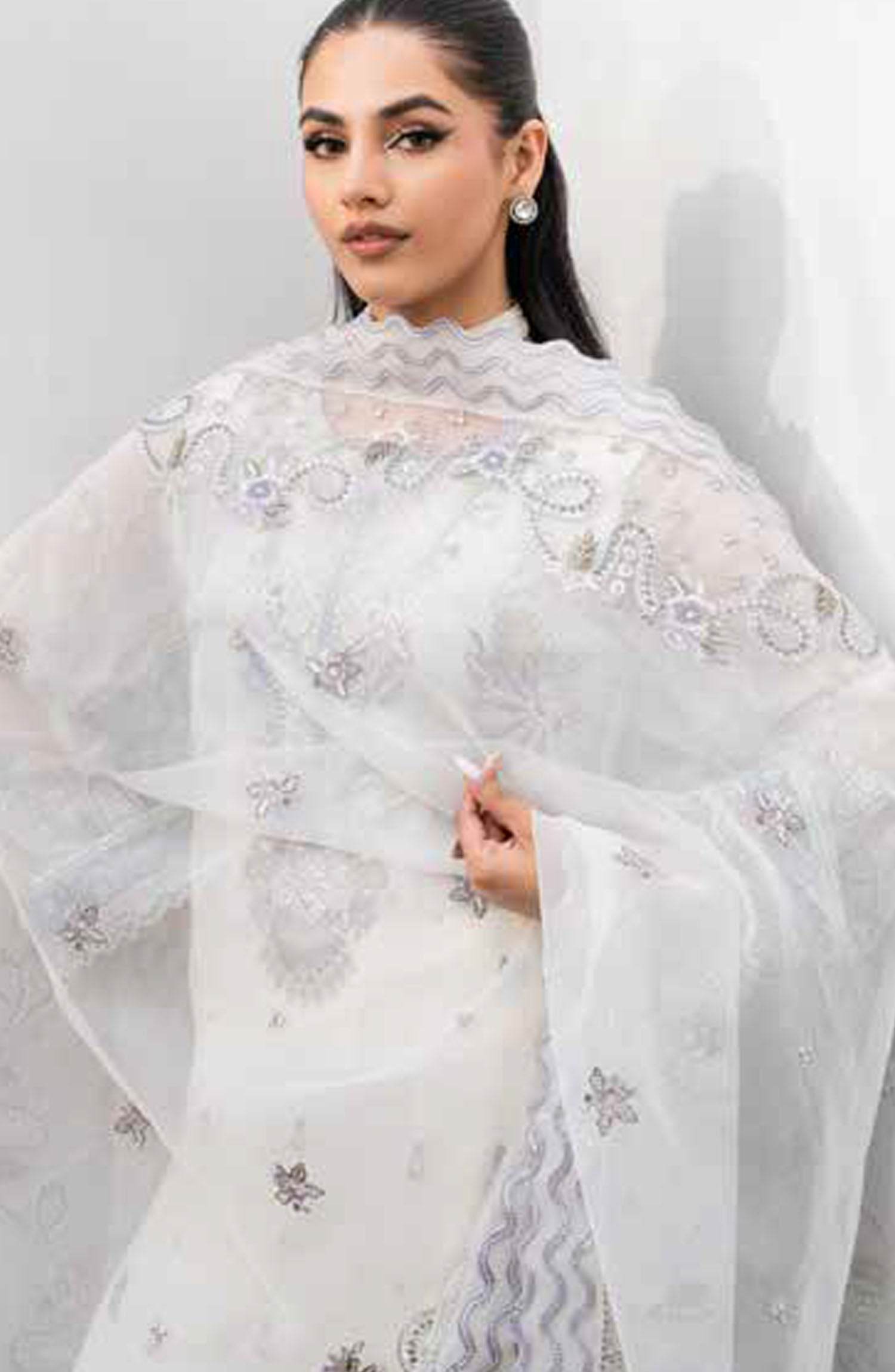 Tarz by Freesia Embroirdered Chiffon Unstitched 3 Piece - Jotey