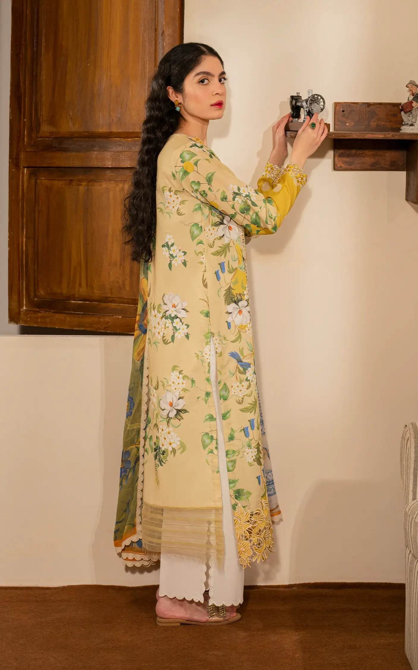 Meraki By Asifa And Nabeel Vol-01 Embroidered Lawn Unstitched 3pcs - Jotey