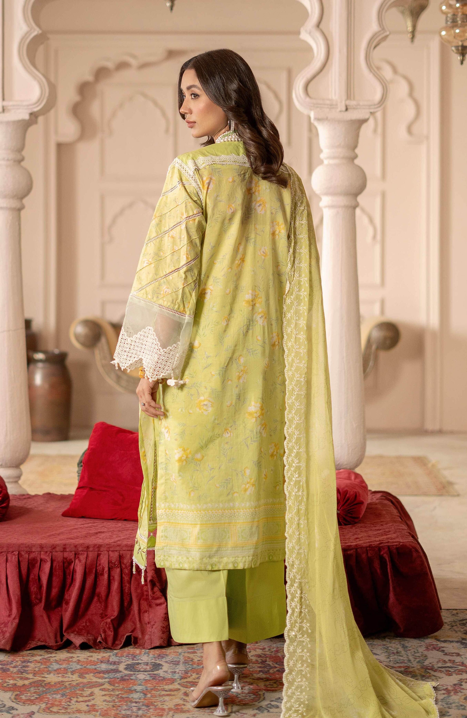 Sunshine Bloom By Alzohaib Premium Printed Embroidered Unstitched 3pcs - Jotey