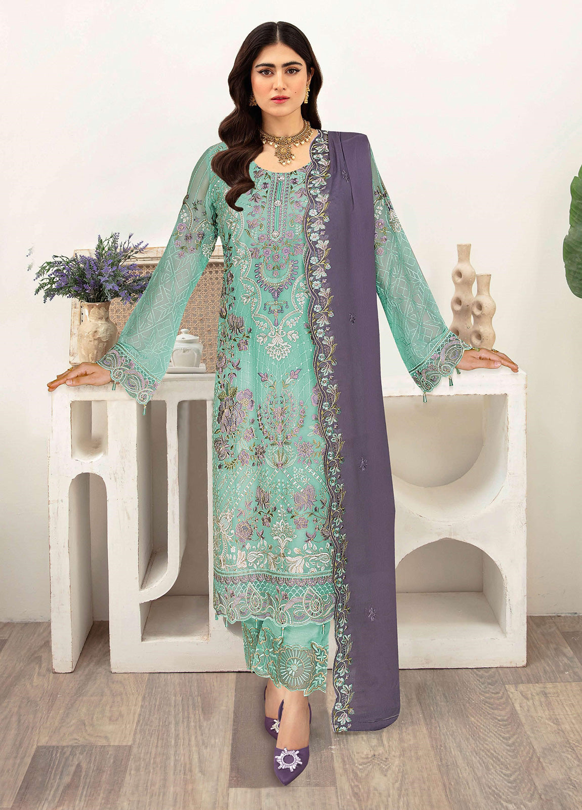 Sangeet By Ramsha Chiffon Unstitched 3pcs