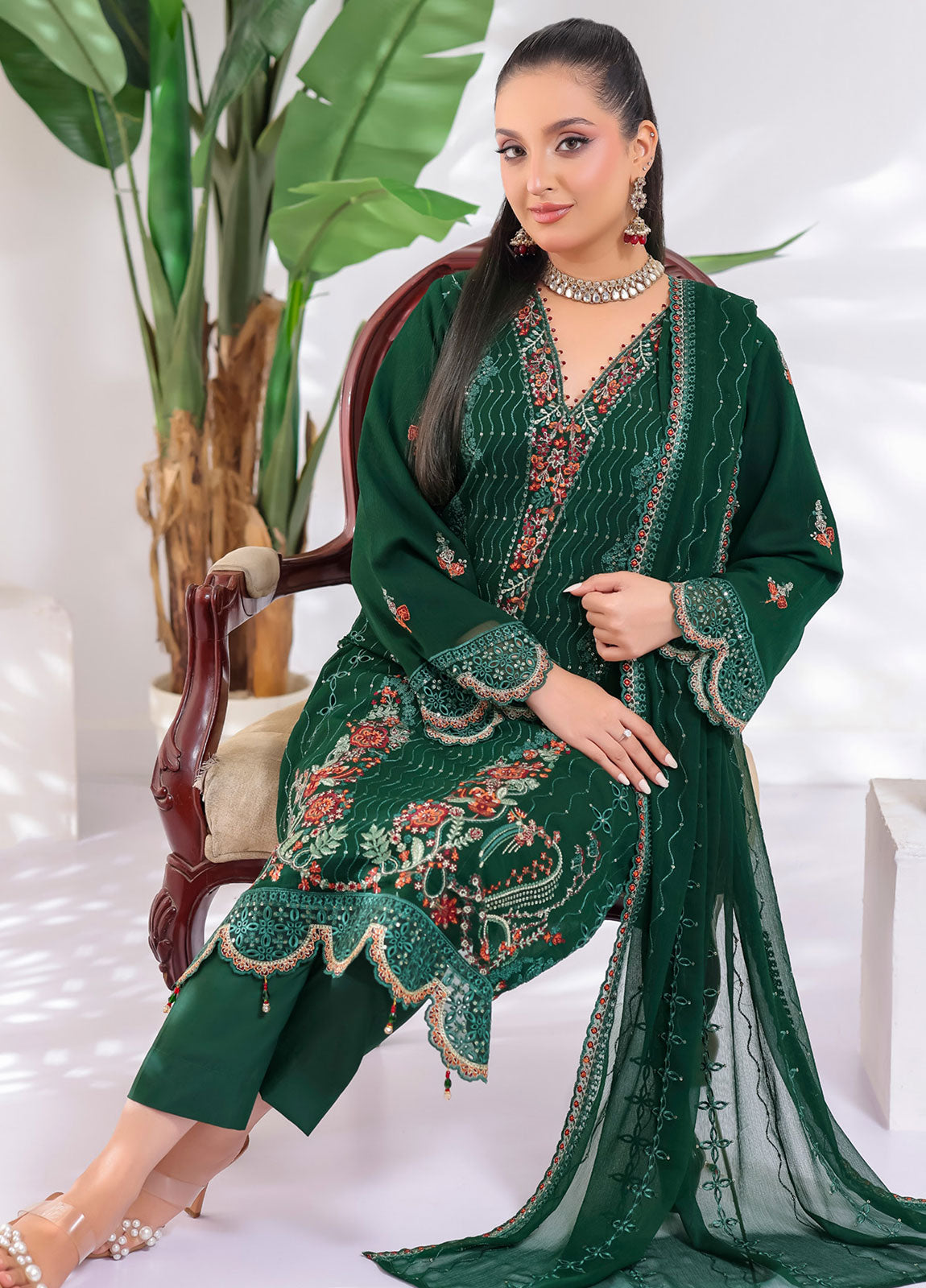 Manisha By Bin Hameed Luxury Embroidered Chiffon Unstitched 3 Piece