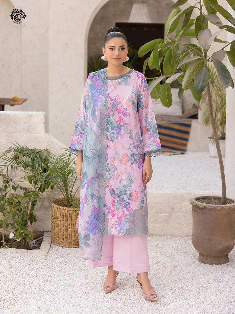 Mishaal By Gull Jee Embroidered Edit'26 Digital Printed Lawn Unstitched 3Pcs