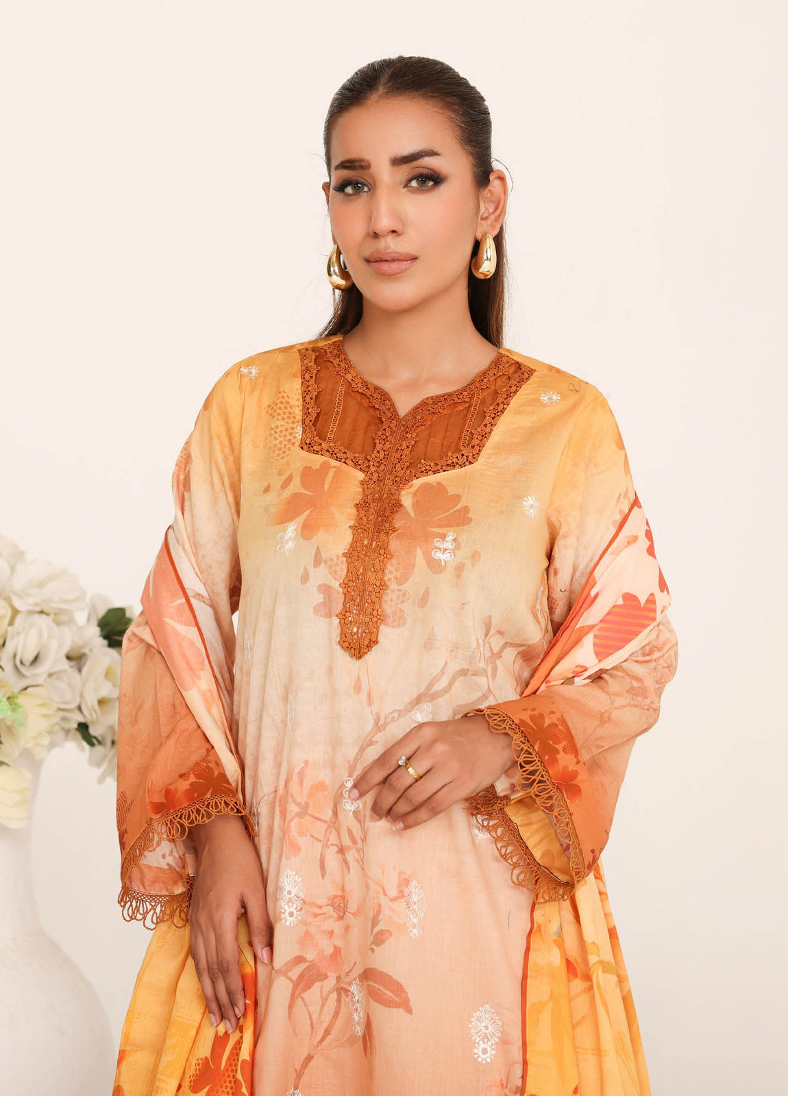 Inshal by Johra Chikankari + Printed Lawn Unstitched 3Pcs
