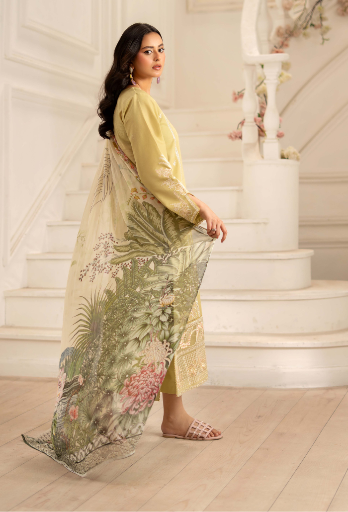 Inara By Humdum Embroidered Lawn'25 Unstitched 3pcs