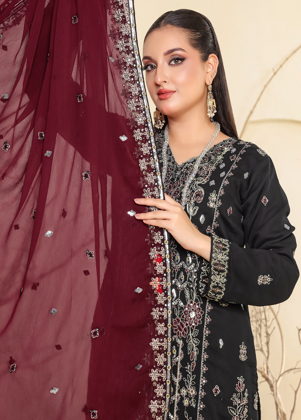 Raise By Bin Hameed Luxury Embroidered Chiffon Unstitched 3 Piece