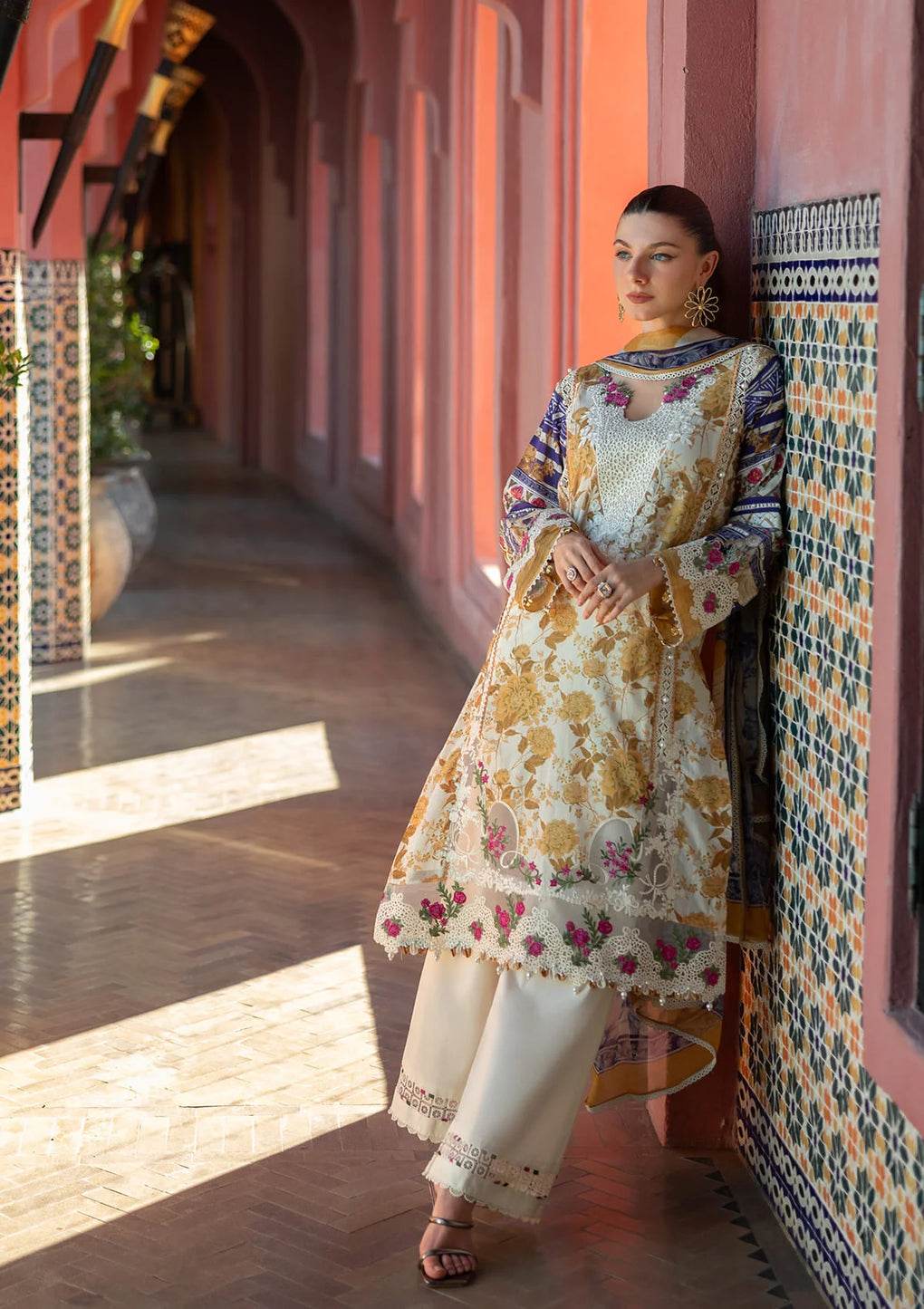 Elaf Premium Signature Embroidered Lawn Unstitched 3pcs - Jotey