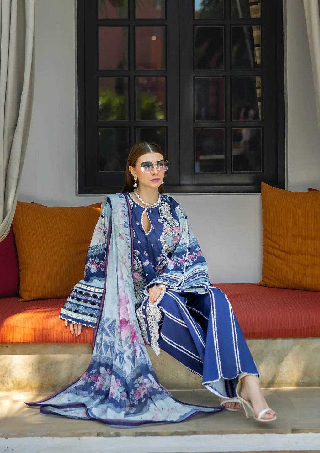Elaf Premium Signature Embroidered Lawn Unstitched 3pcs - Jotey