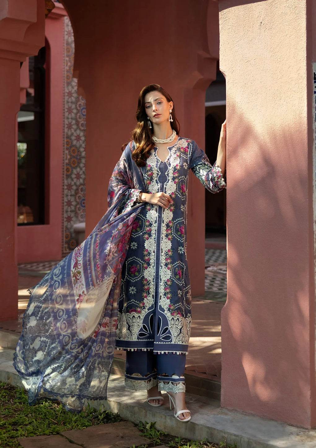 Elaf Premium Signature Embroidered Lawn Unstitched 3pcs - Jotey