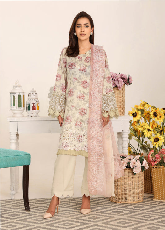 Nawal By Johra Chikankari Printed Lawn Unstitched 3Pcs