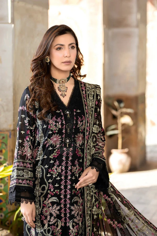 Johra Gold Swiss Voil Havy Embroidered Lawn Unstitched 3Pcs