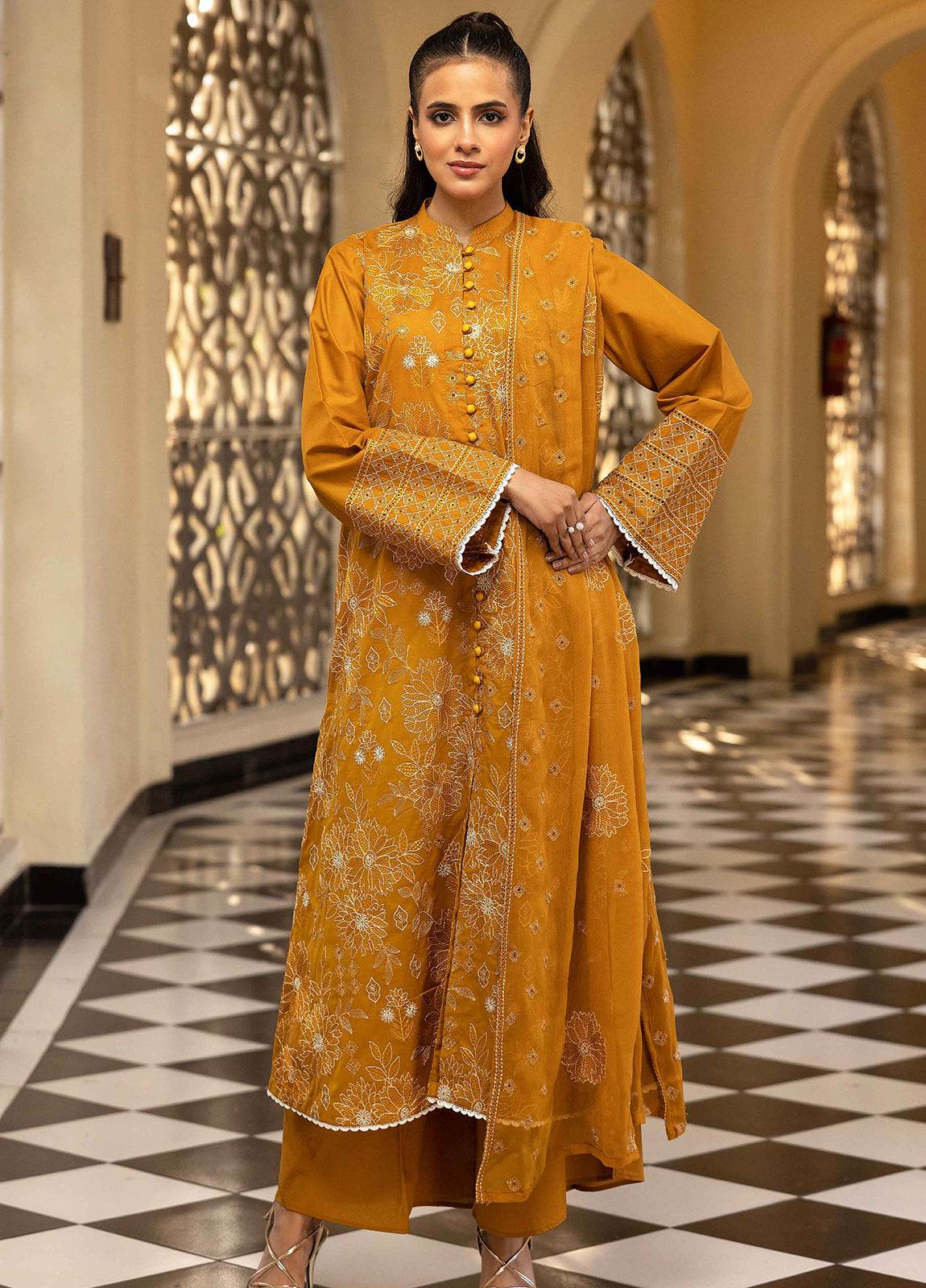 Khoobsurat Lawnkari Embroidered Lawn Unstitched 3pcs - Jotey