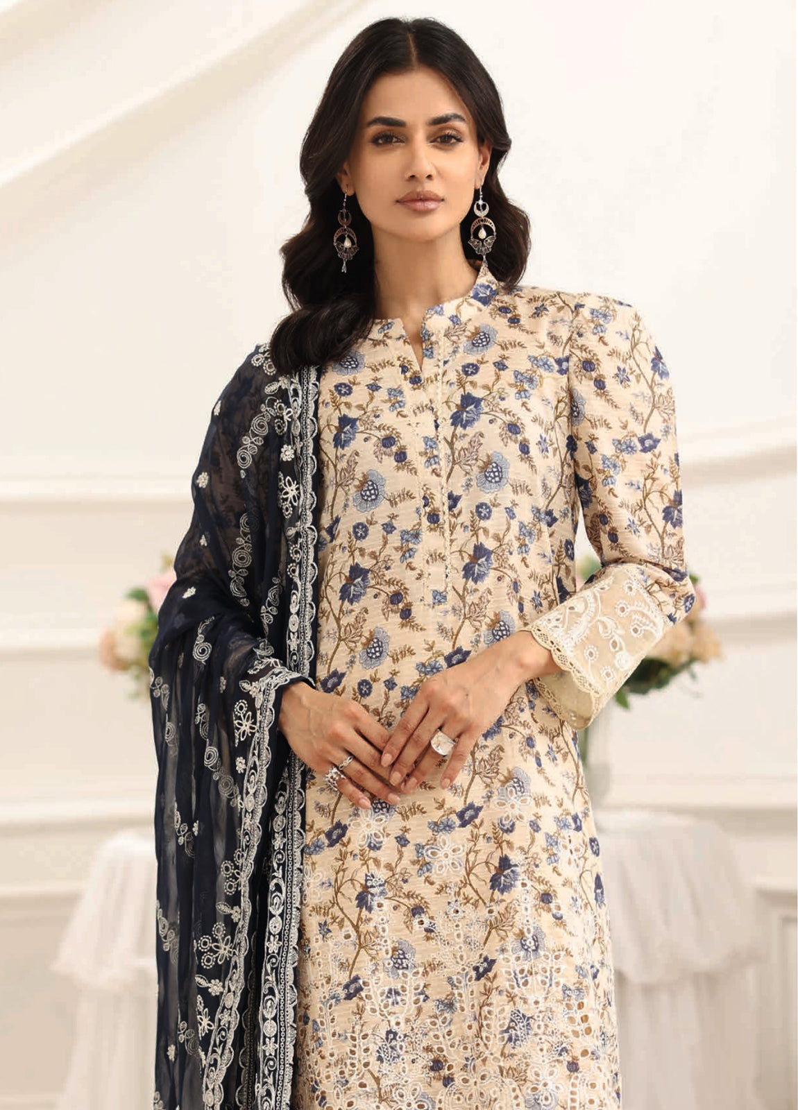 Shamna By Johra Embroidered Chikankari Printed Lawn Unstitched 3Pcs