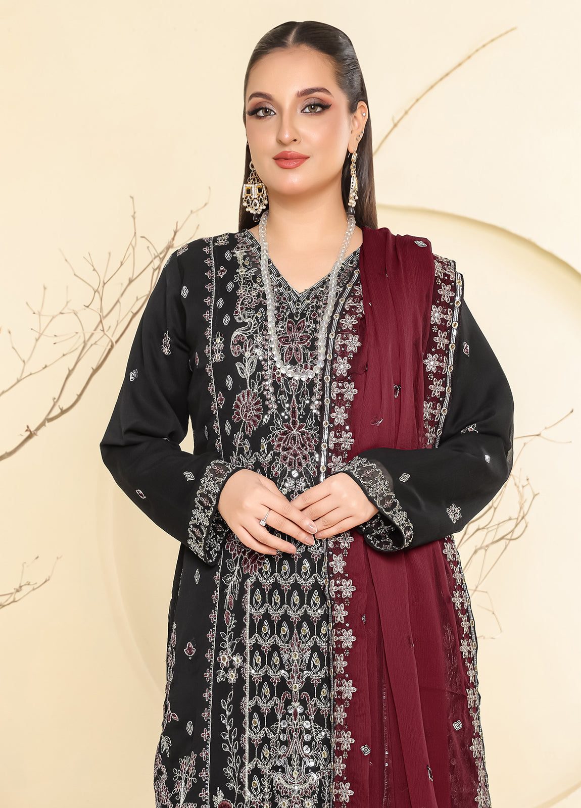 Raise By Bin Hameed Luxury Embroidered Chiffon Unstitched 3 Piece