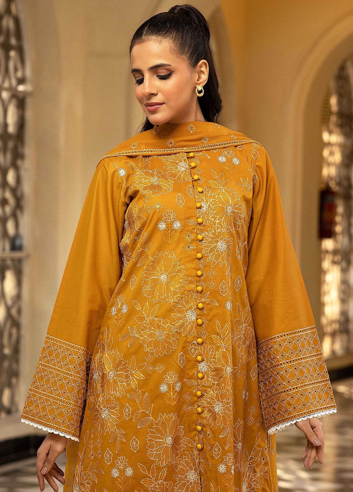 Khoobsurat Lawnkari Embroidered Lawn Unstitched 3pcs - Jotey