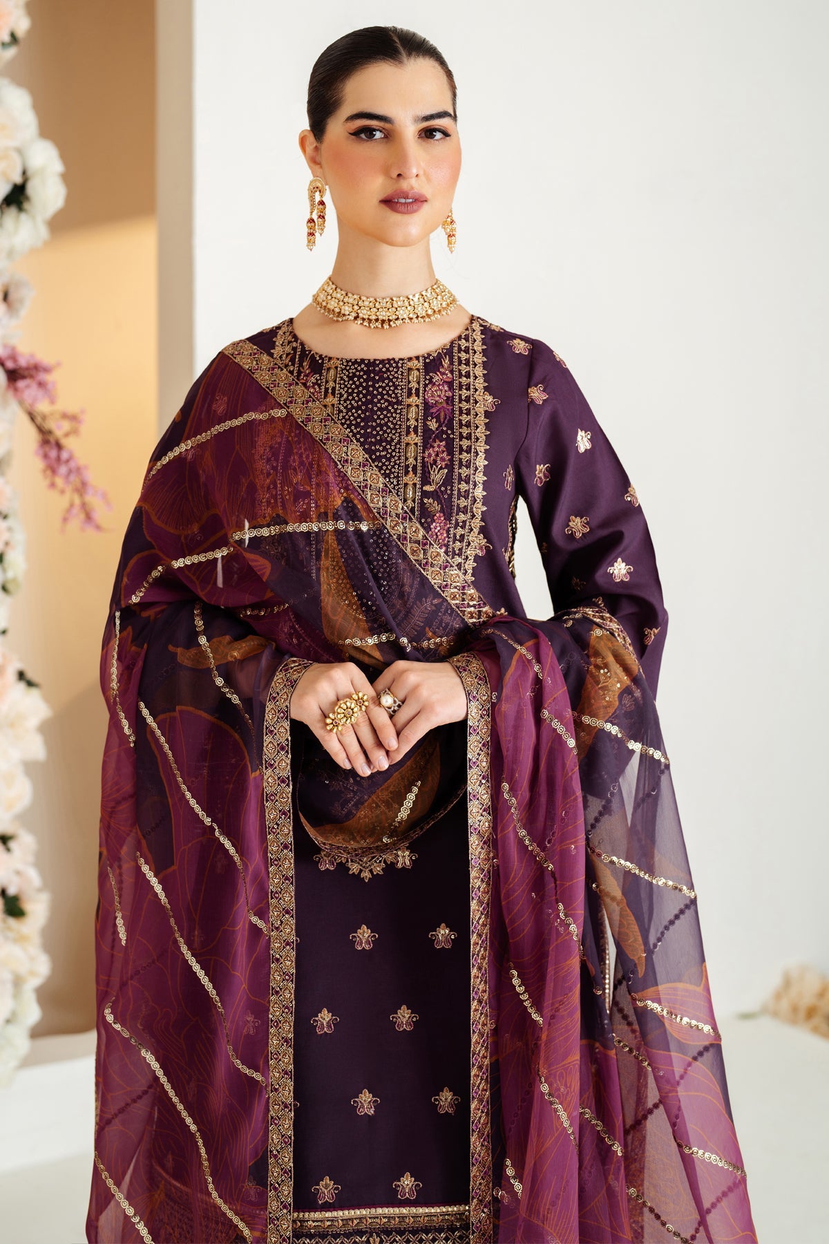 Luxe Raw Silk By Alizeh Embroidered Organza Unstitched 3pcs