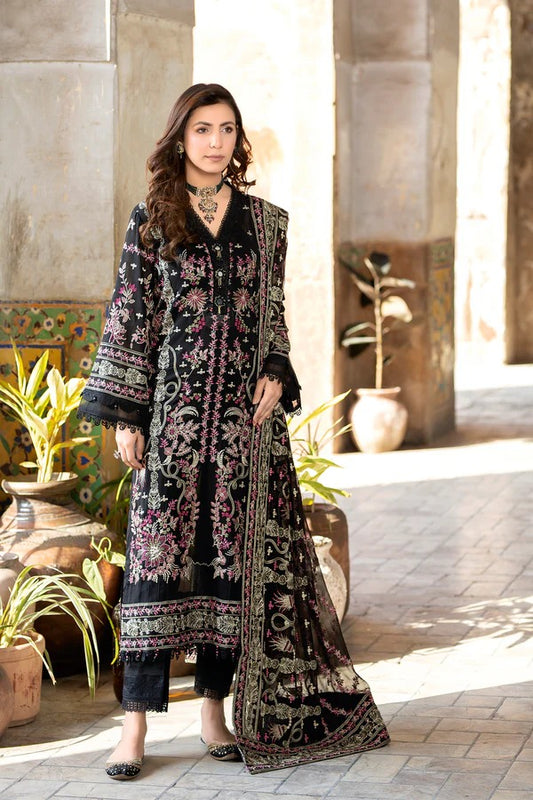 Johra Gold Swiss Voil Havy Embroidered Lawn Unstitched 3Pcs