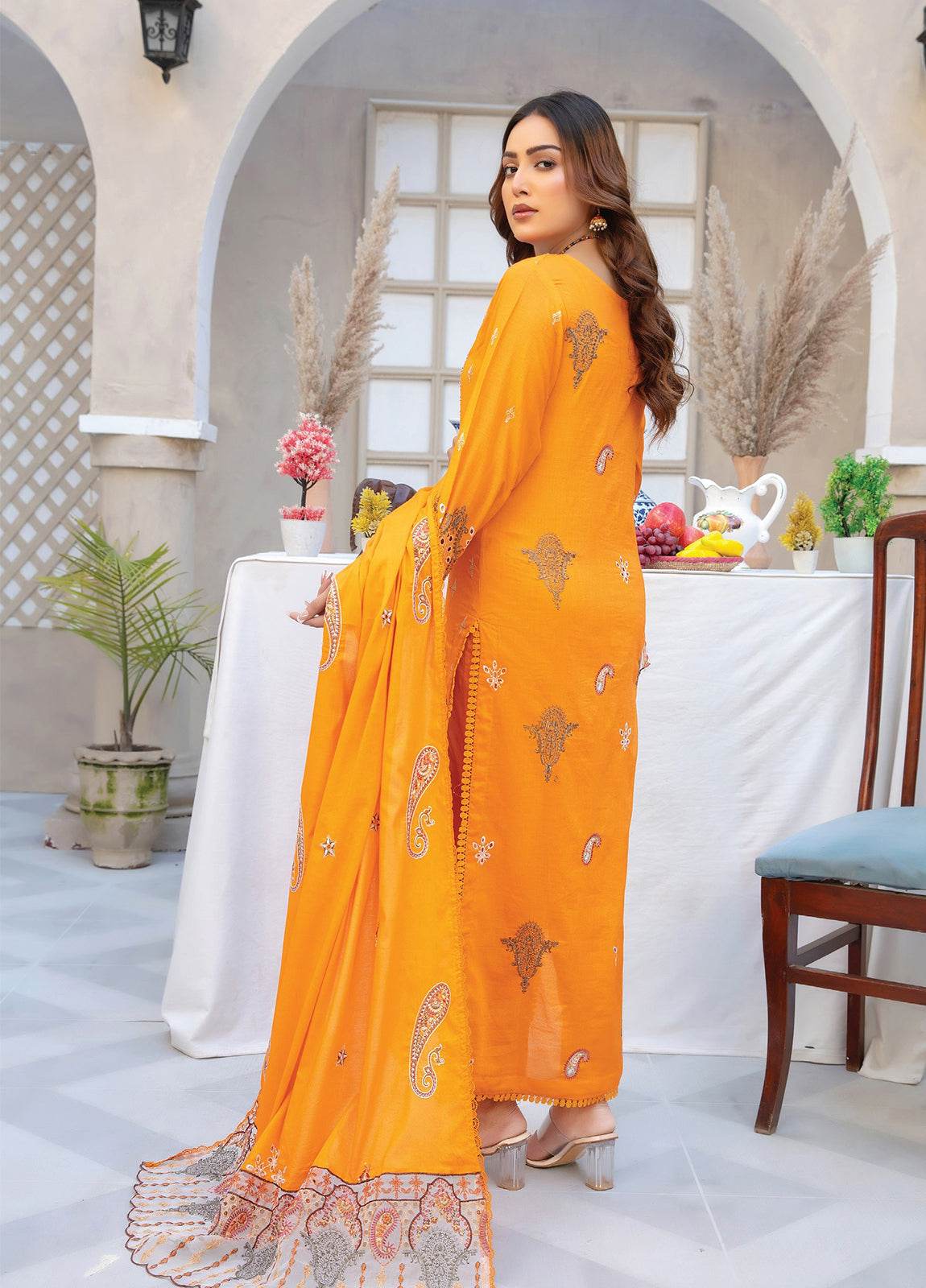 Ethnic By Anaya Hoor Embroidered Lawn Unstitched 3pcs - Jotey