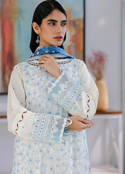 Zellbury Chikankari Embroidered Lawn Unstitched 3Pcs
