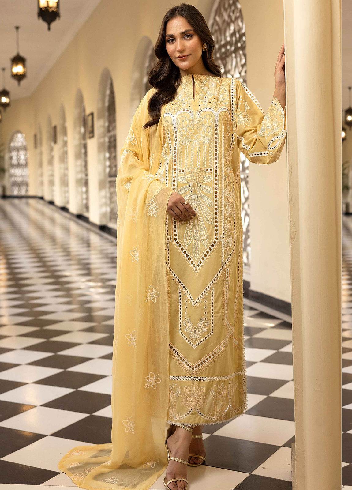 Khoobsurat Lawnkari Embroidered Lawn Unstitched 3pcs - Jotey