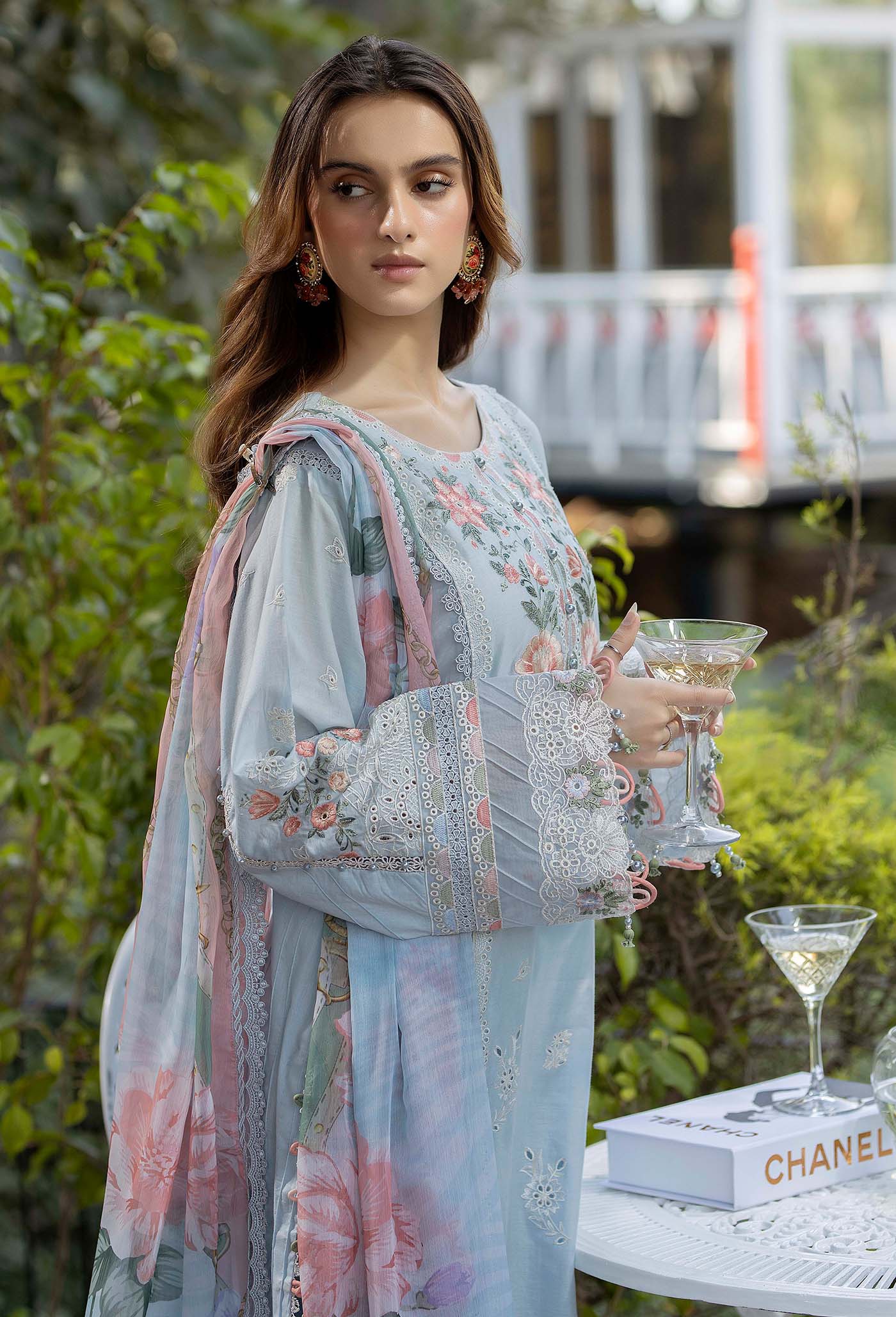Adan's Libas Gardenia Embroiderd Unstitched Lawn 3 Piece