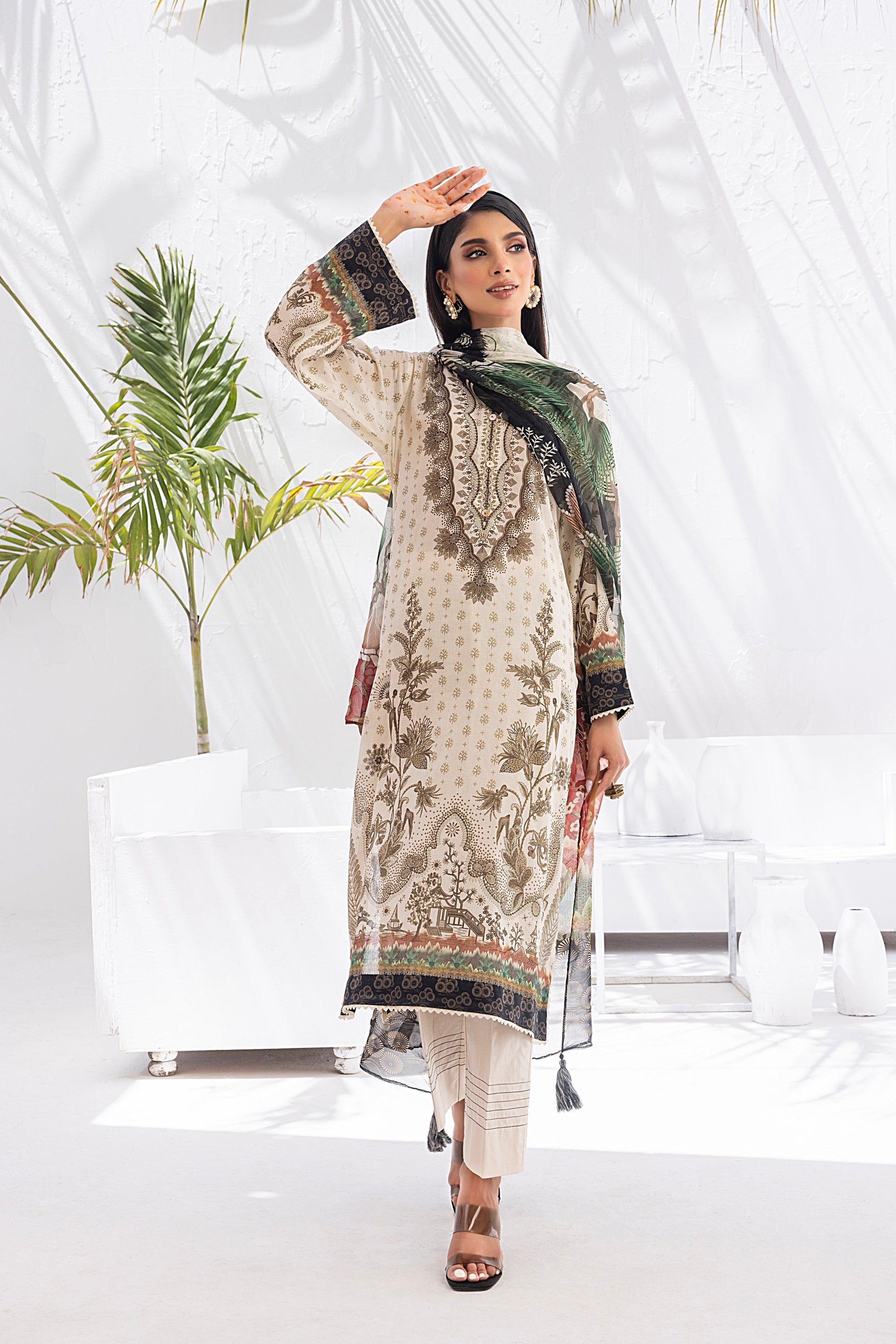 Lakhany Komal Printed Lawn Unstitched 3pcs - Jotey