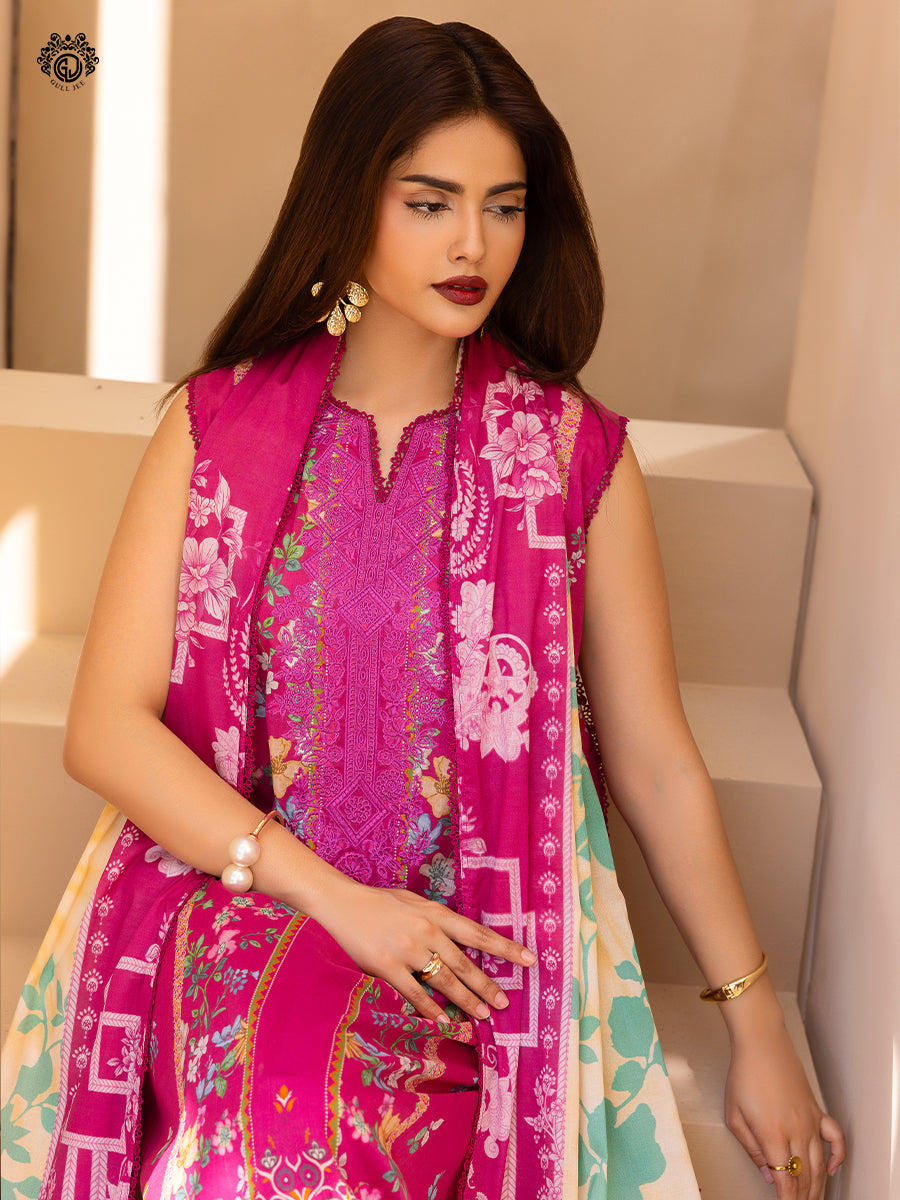 GullBano By Gull Jee Embroidered Edit'26 Digital Printed Lawn Unstitched 3Pcs
