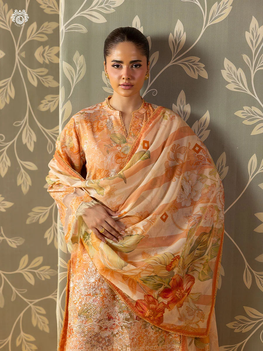 Mishaal By Gull Jee Embroidered Edit'26 Digital Printed Lawn Unstitched 3Pcs