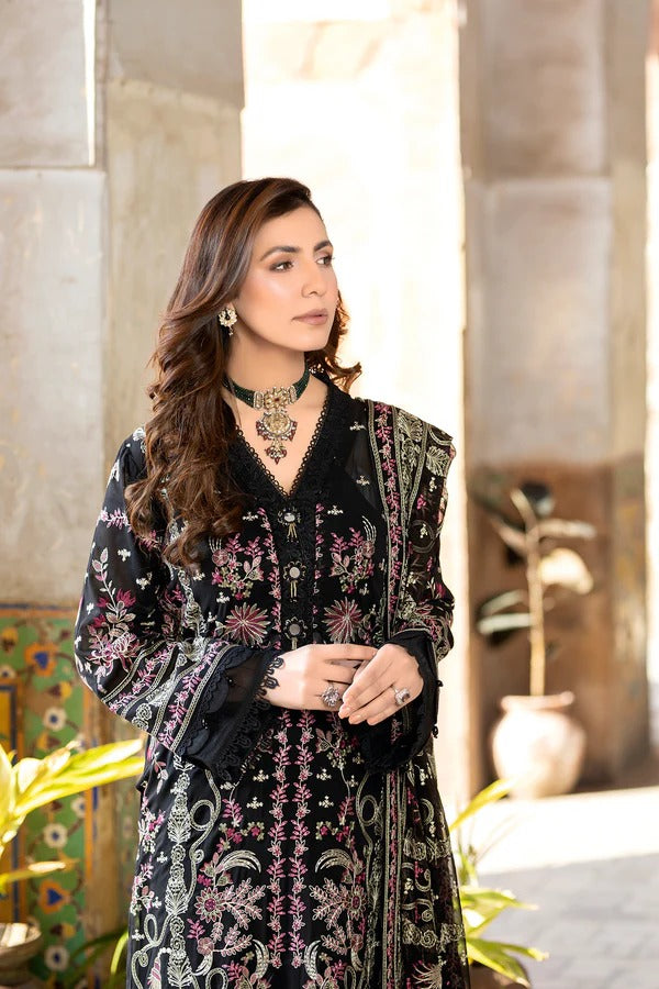 Johra Gold Swiss Voil Havy Embroidered Lawn Unstitched 3Pcs