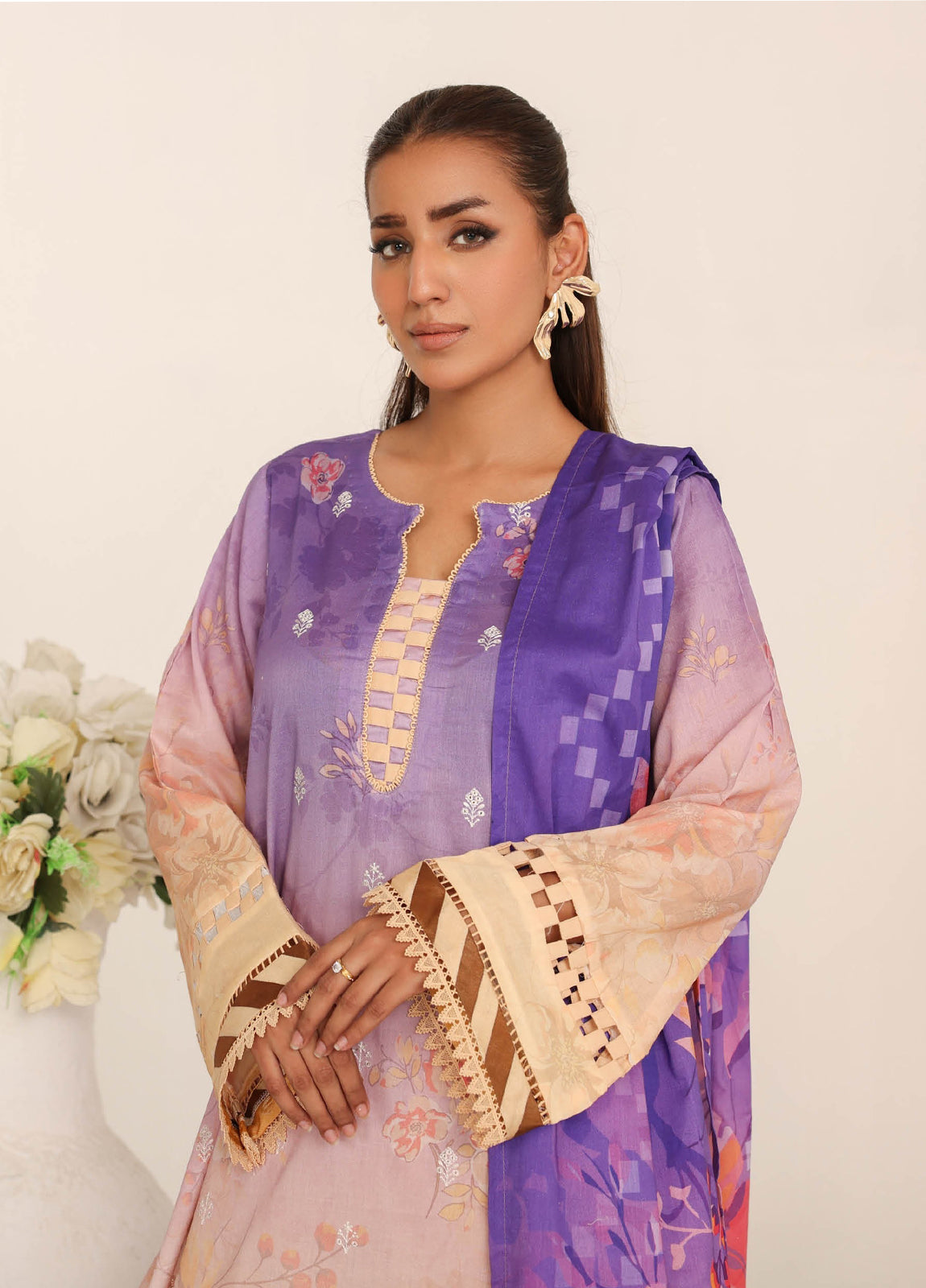 Inshal by Johra Chikankari + Printed Lawn Unstitched 3Pcs