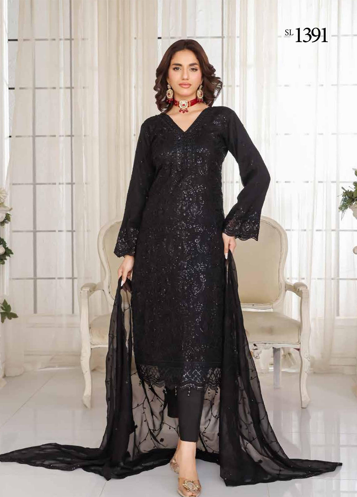 Breeze By Bin Hameed Luxury Embroidered Chiffon Unstitched 3Pcs