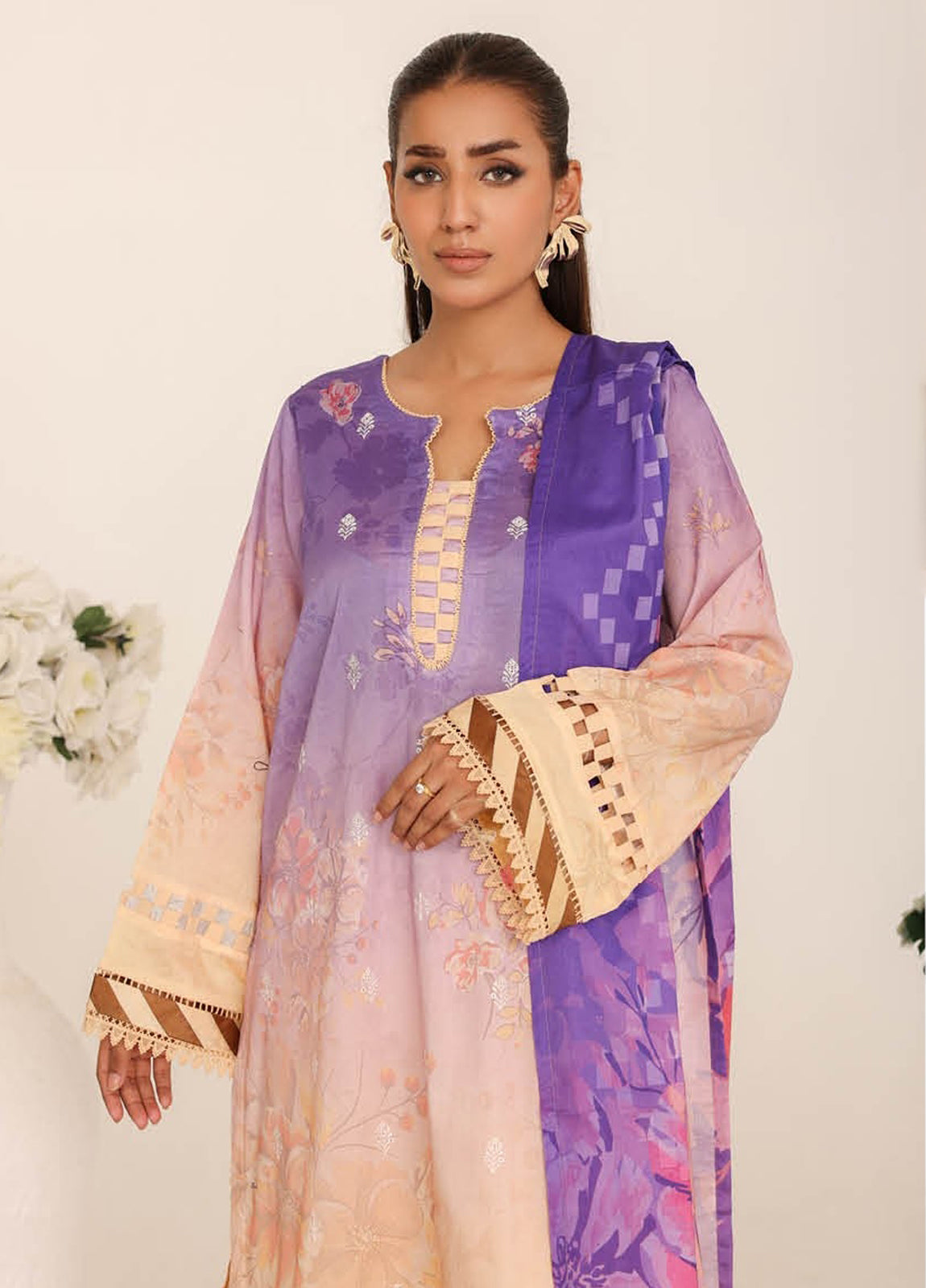 Inshal by Johra Chikankari + Printed Lawn Unstitched 3Pcs