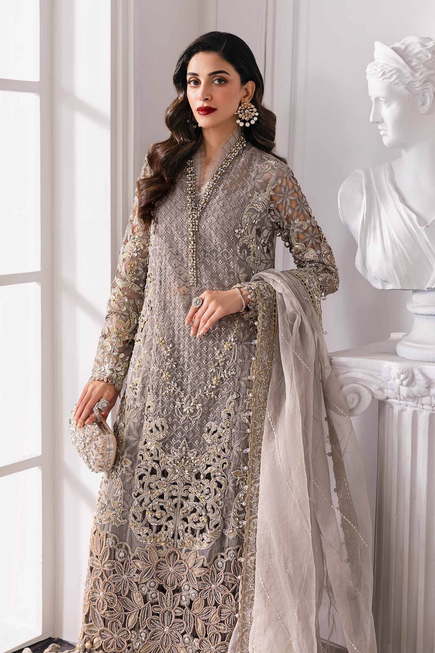 MARIA B. Embroidered Vol-30 Luxury Unstitched 3pcs - Jotey