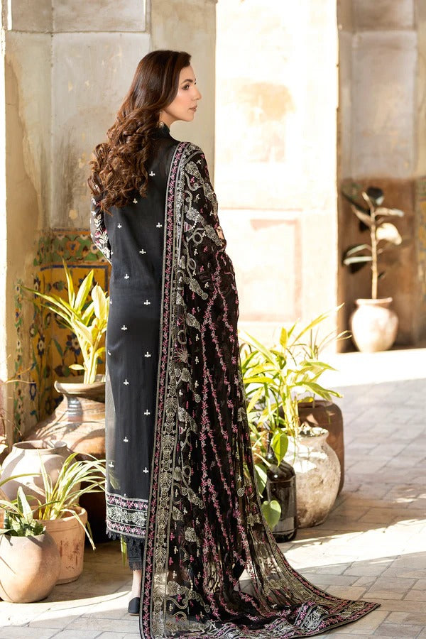 Johra Gold Swiss Voil Havy Embroidered Lawn Unstitched 3Pcs