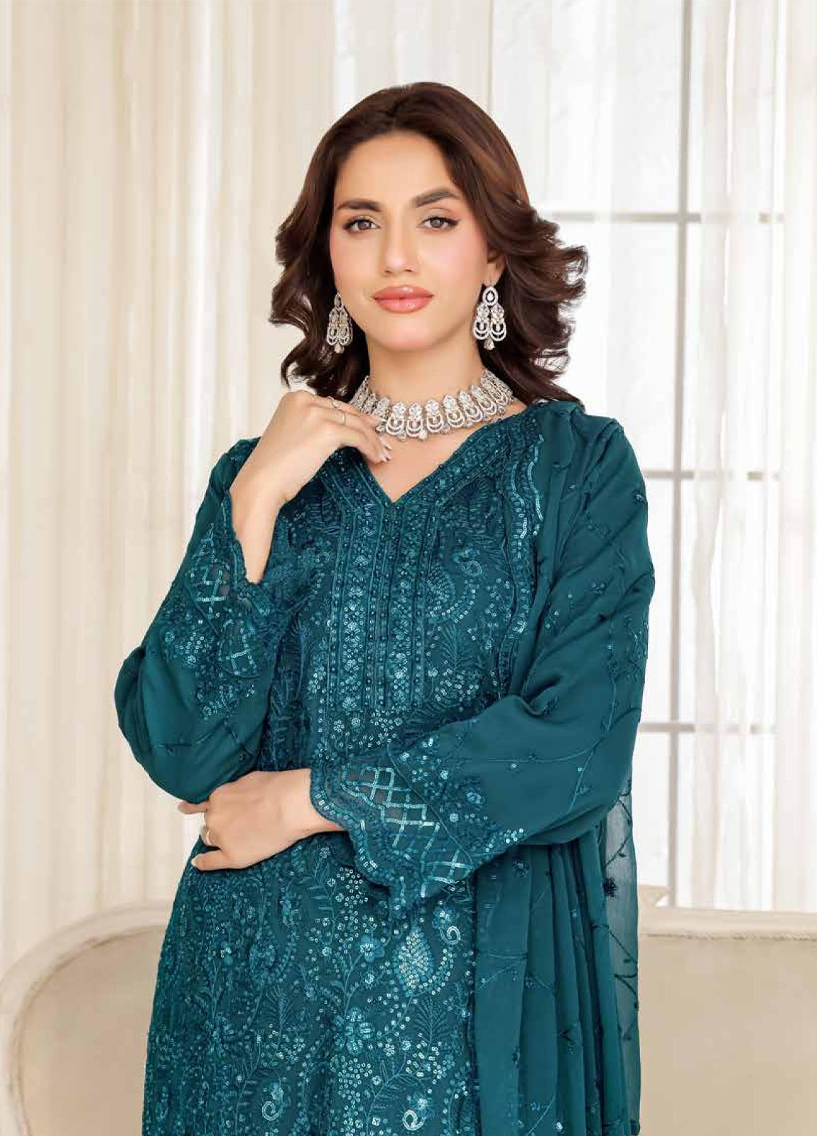 Breeze By Bin Hameed Luxury Embroidered Chiffon Unstitched 3Pcs