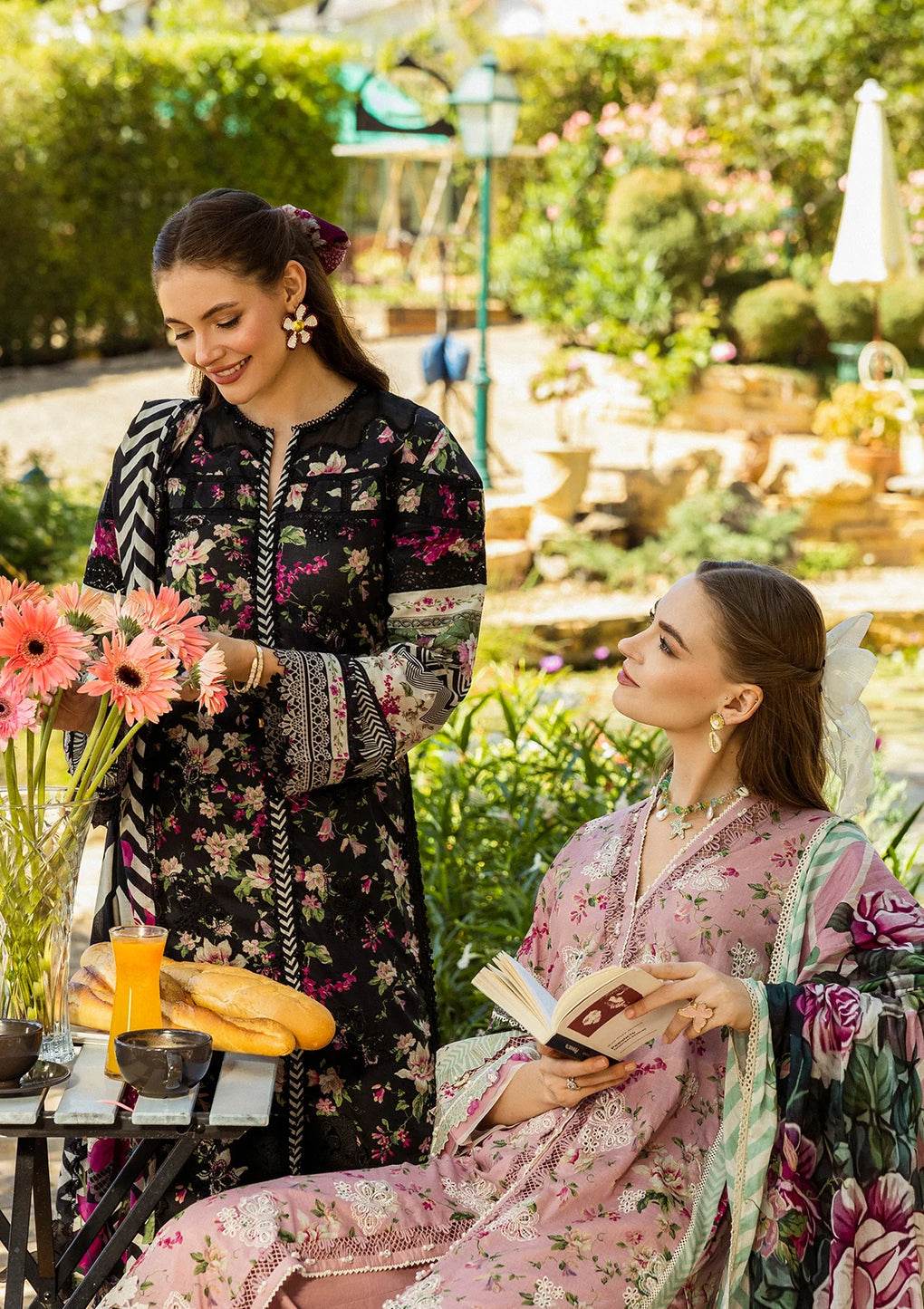 Elaf Print Chikankari Unstitched Lawn 3pcs - Jotey