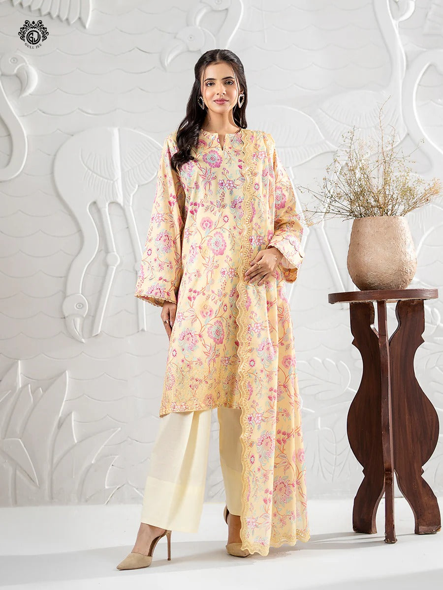 Ruhay Sukhan By Gull Jee Embroidered Digital Printed Lawn Unstitched 3 Piece