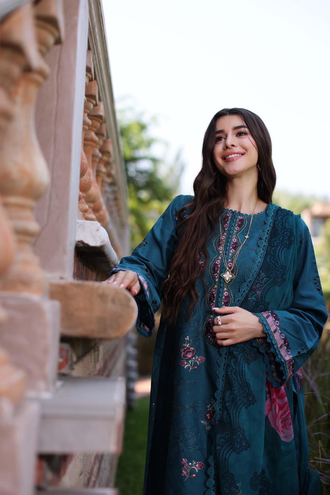 Noor By Saadia Asad Eid Luxe Printkari Embroidered Lawn Unstitched 3pcs