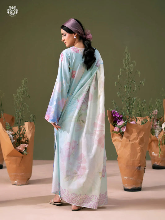 Bloom By Gull Jee Embroidered Digital Printed Lawn Unstitched 3Pcs
