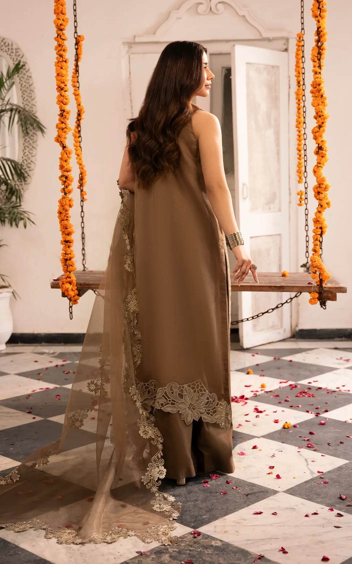 Eid Festive By Asifa And Nabeel Vol-01 Embroidered Zari Net Unstitched 3pcs - Jotey