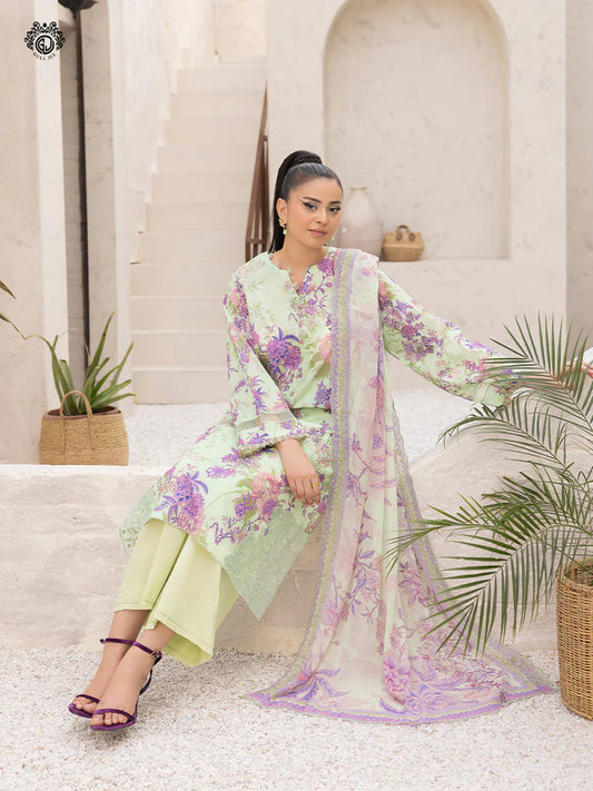 Mishaal By Gull Jee Embroidered Edit'26 Digital Printed Lawn Unstitched 3Pcs