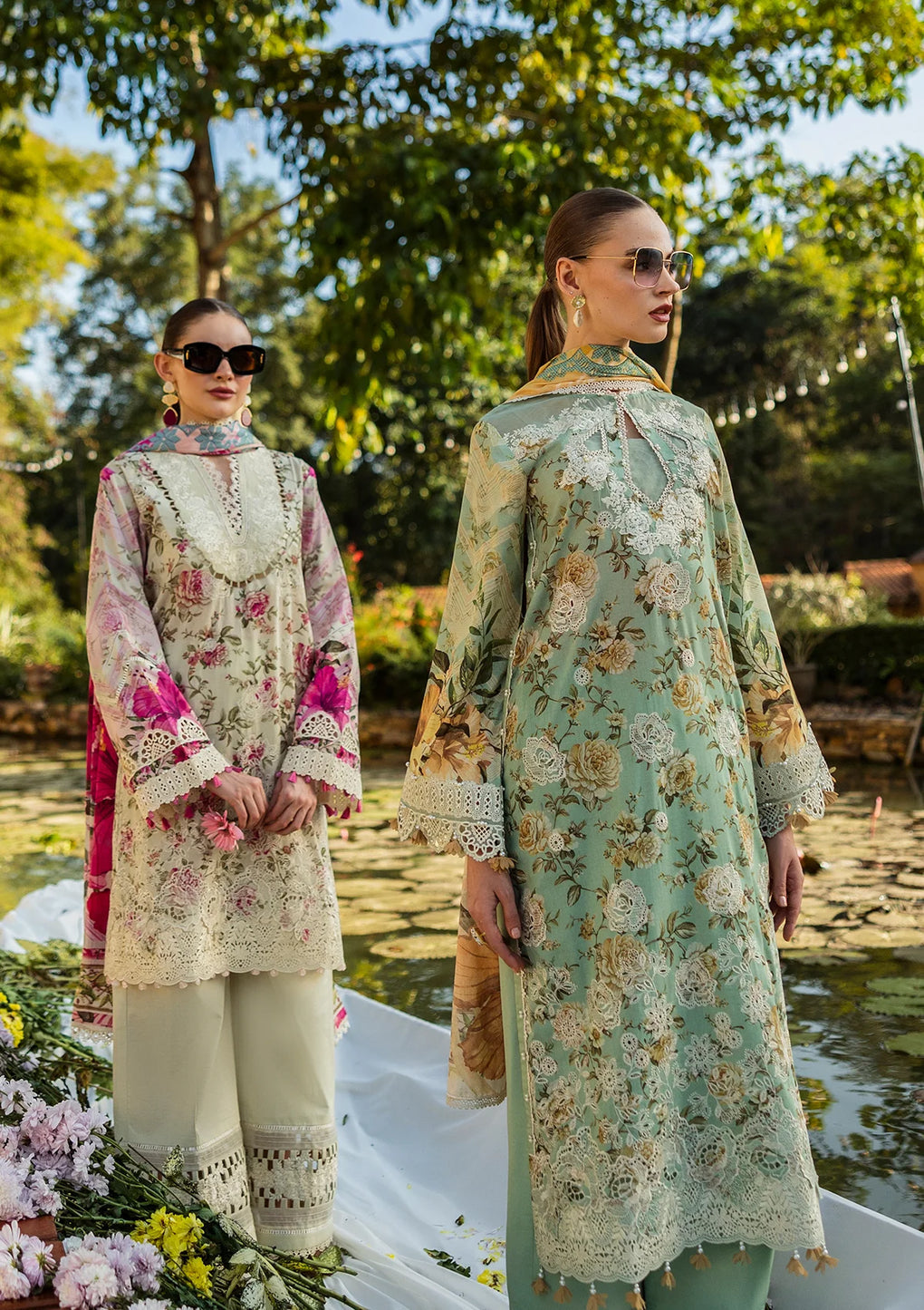 Elaf Print Chikankari Unstitched Lawn 3pcs