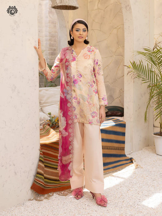 Morja By Gull Jee Vol-12 Embroidered Digital Printed Lawn Unstitched 3Pcs
